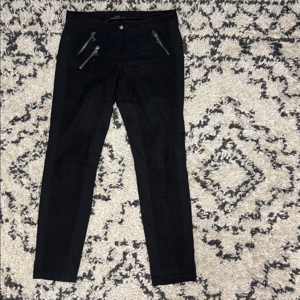 Armani Exchange Black Pants with Zipper Details